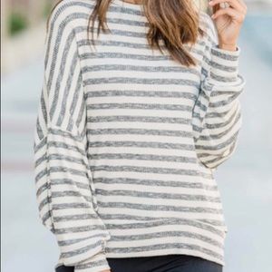 Open back long sleeved soft sweater shirt